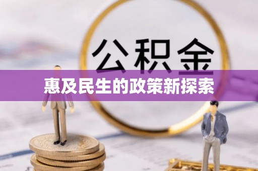 成武惠及民生的政策新探索