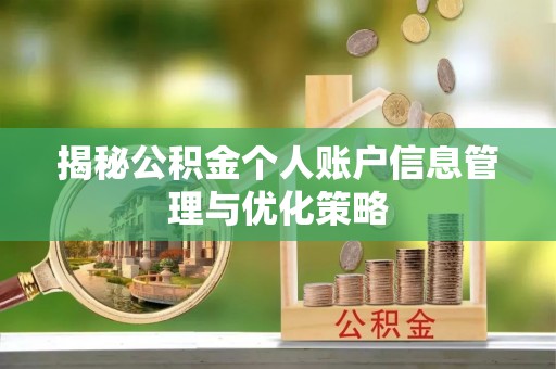 成武揭秘公积金个人账户信息管理与优化策略