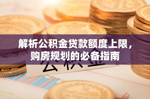 成武解析公积金贷款额度上限，购房规划的必备指南