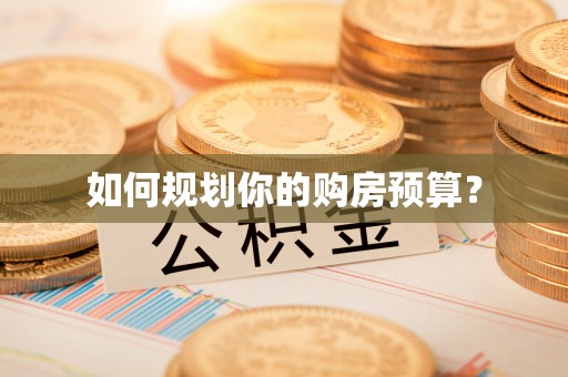 成武如何规划你的购房预算？