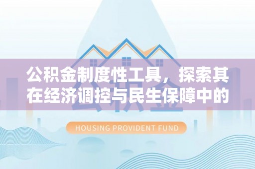 成武公积金制度性工具，探索其在经济调控与民生保障中的重要作用
