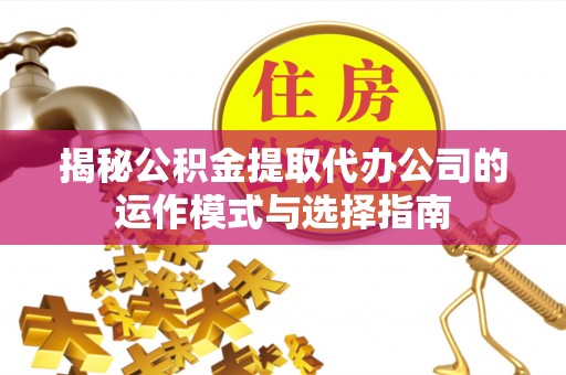 成武揭秘公积金提取代办公司的运作模式与选择指南